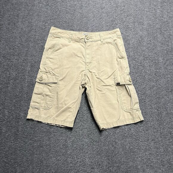 VANS Cargo Shorts Men's Size 30 Khaki Textured 11" Inseam Flat Front 100% Cotton - Picture 1 of 7